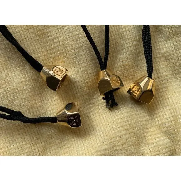 2 FENDI Vintage Yellow Logo Drawstring Dust Bag purse shoe cover LOT - Picture 7 of 8